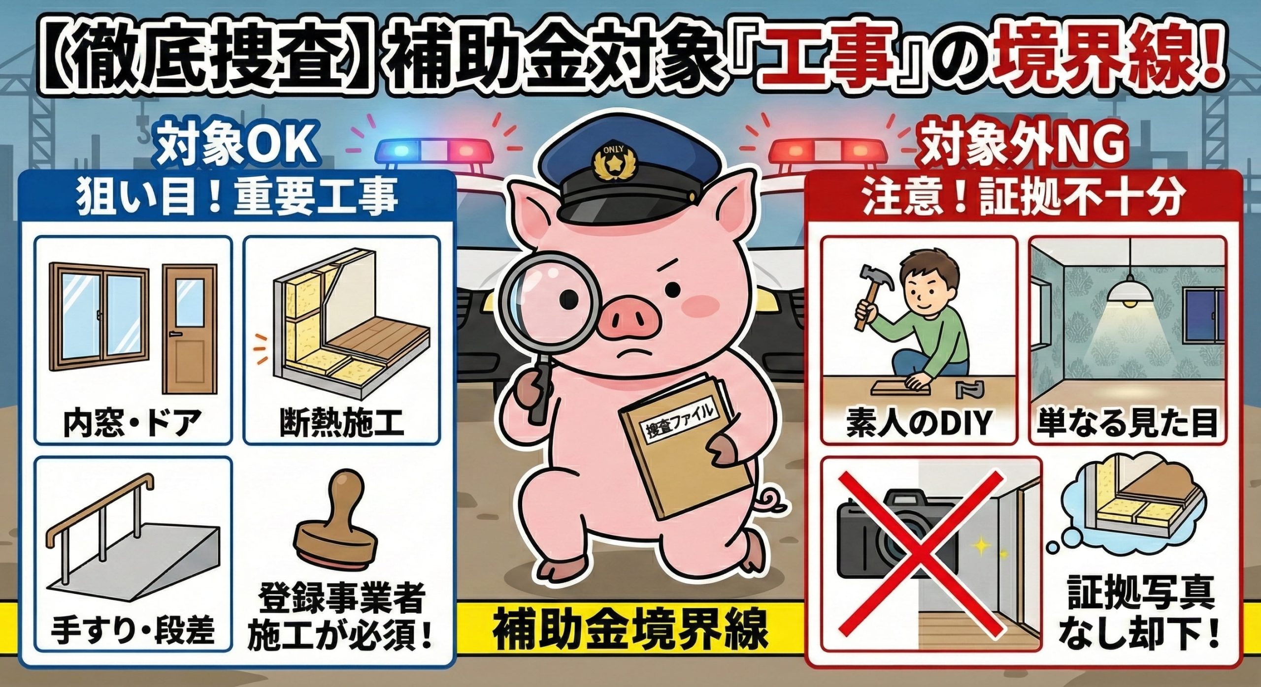 「工事」の境界線